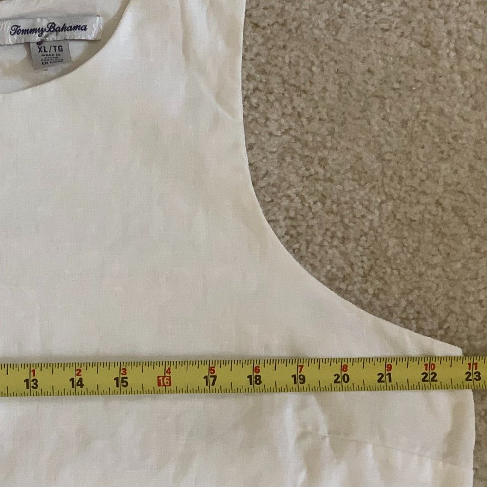 SOLD 🎉2X HP🎉Tommy Bahama Women's Cirque De Palm White Linen Shift Dress Sz XL - Picture 10 of 14